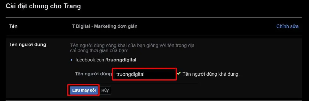 Nhập tên sẽ hiển thị trên url mà bạn mong muốn